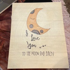 I love you to the moon and back wall painting